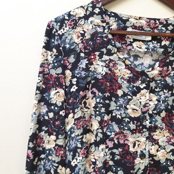 vintage floral print blouse / 90s - Picture 3 of 4